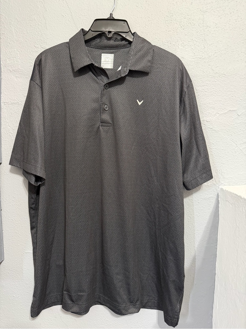 Callaway Men's Charcoal Black and Gray Short Sleeve Opti-Dri Golf Polo size L